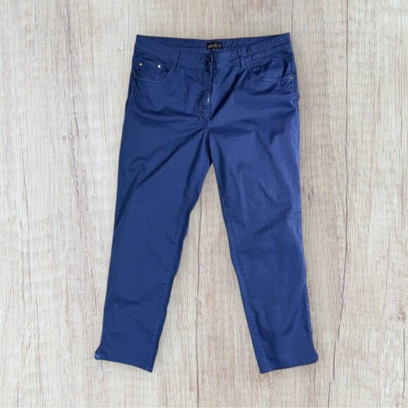 Luisa Spagnoli Navy Blue Slim Fit Pants Women’s Size 50 (US ~14/16) - Picture 1 of 10